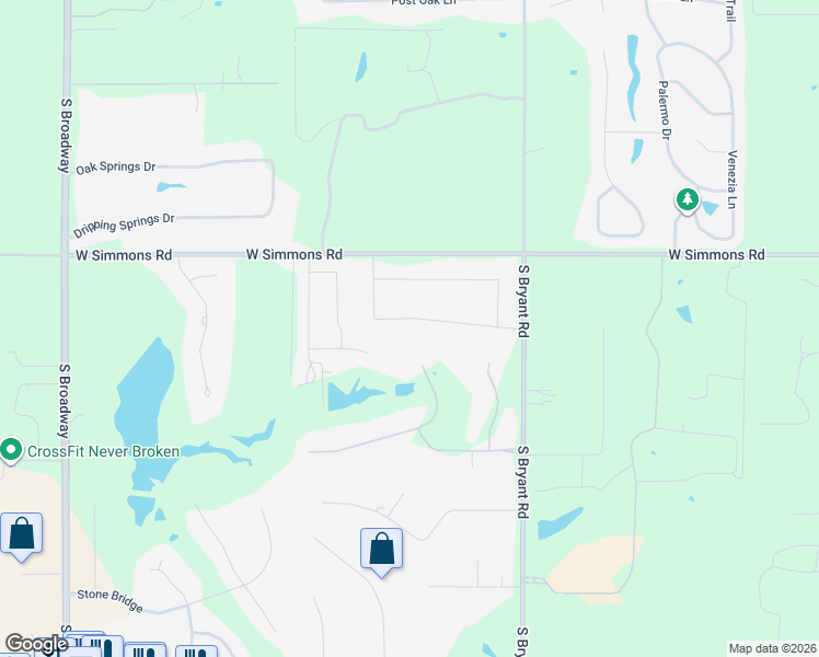 map of restaurants, bars, coffee shops, grocery stores, and more near 3605 West Simmons Road in Edmond