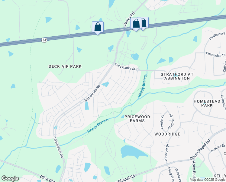 map of restaurants, bars, coffee shops, grocery stores, and more near 1260 Russet Lane in Apex