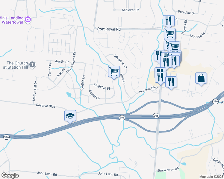 map of restaurants, bars, coffee shops, grocery stores, and more near 1017 Solomon Lane in Spring Hill
