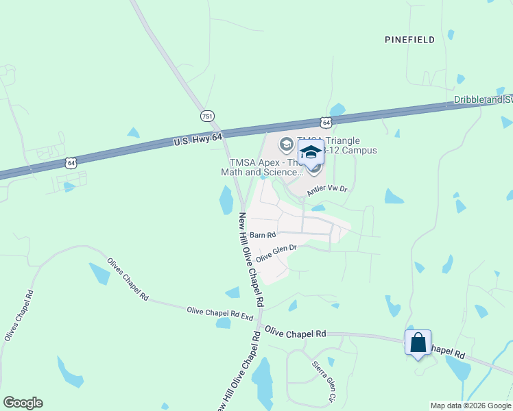 map of restaurants, bars, coffee shops, grocery stores, and more near 3536 Cider Cove in Apex
