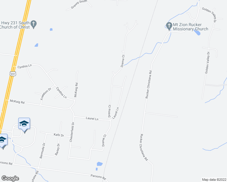 map of restaurants, bars, coffee shops, grocery stores, and more near 242 Drema Court in Murfreesboro