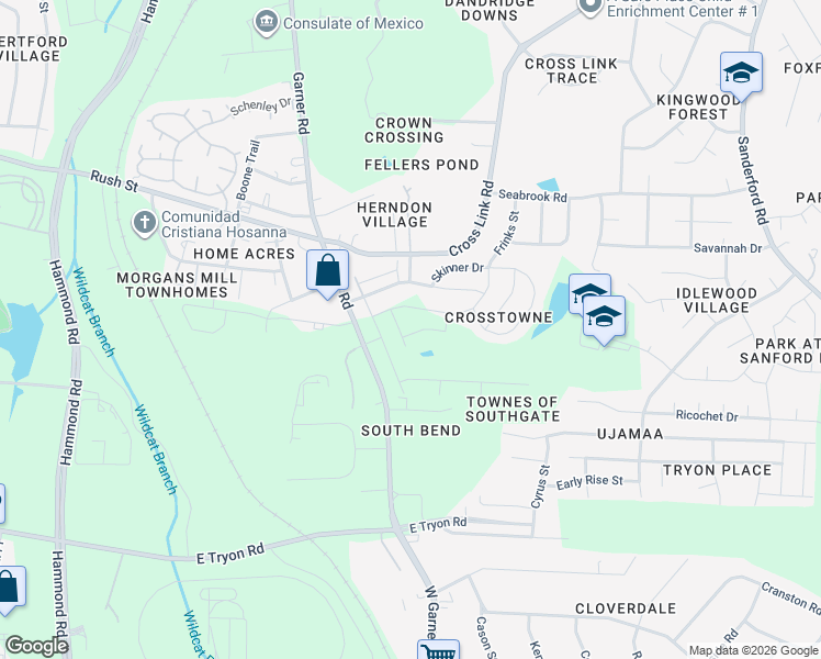 map of restaurants, bars, coffee shops, grocery stores, and more near 760 Grove Creek Lane in Raleigh