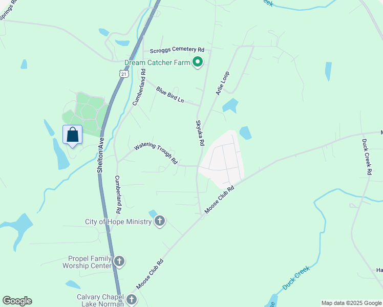 map of restaurants, bars, coffee shops, grocery stores, and more near 177 Skyuka Road in Statesville