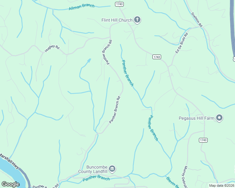 map of restaurants, bars, coffee shops, grocery stores, and more near 452a Panther Branch Road in Alexander