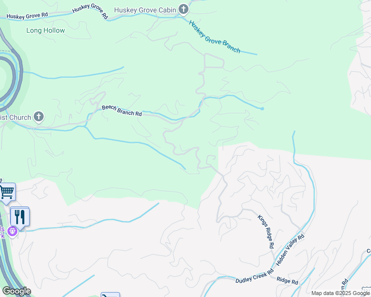 map of restaurants, bars, coffee shops, grocery stores, and more near 1040 East Kings Ridge Road in Gatlinburg