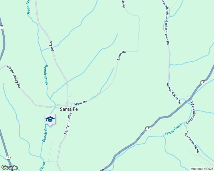 map of restaurants, bars, coffee shops, grocery stores, and more near 2779 Lewis Road in Santa Fe