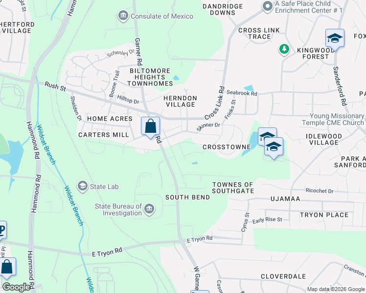 map of restaurants, bars, coffee shops, grocery stores, and more near 760 Grove Creek Lane in Raleigh