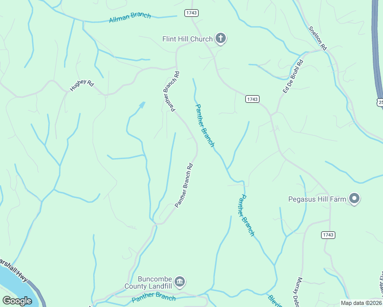 map of restaurants, bars, coffee shops, grocery stores, and more near 452a Panther Branch Road in Alexander