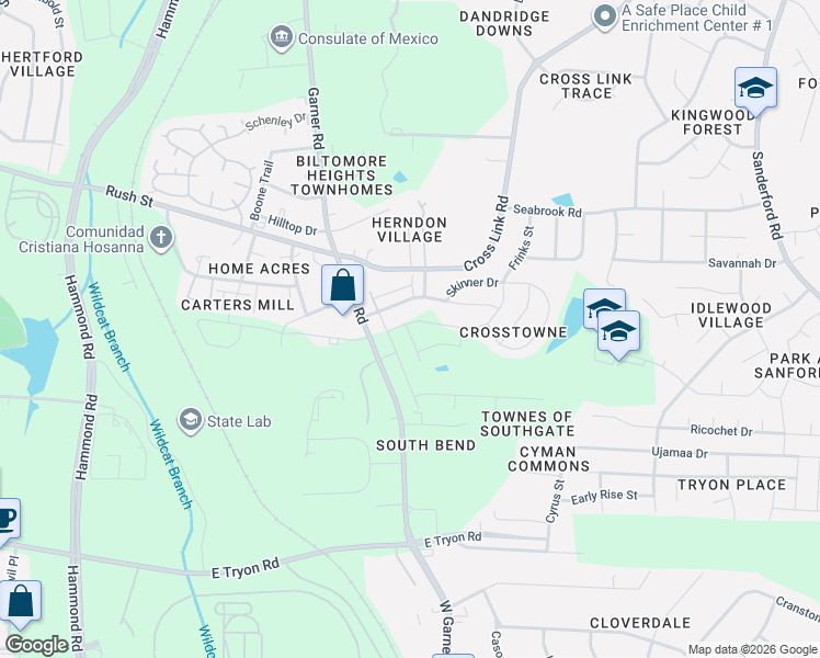 map of restaurants, bars, coffee shops, grocery stores, and more near 760 Grove Creek Lane in Raleigh