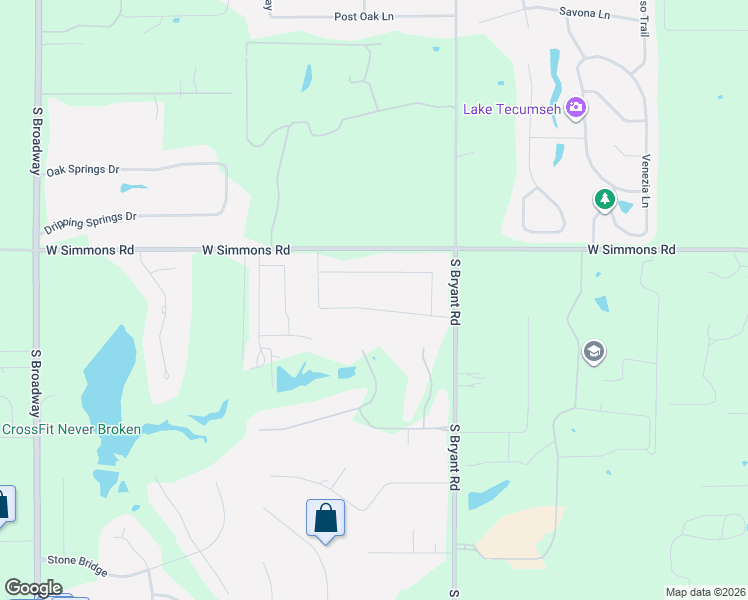 map of restaurants, bars, coffee shops, grocery stores, and more near 1290 Lakeview Drive in Edmond