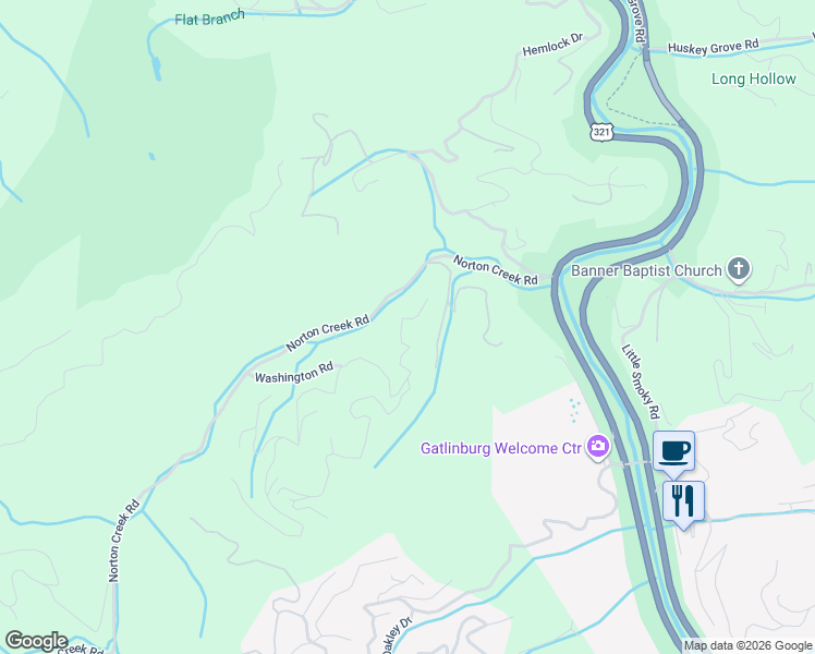 map of restaurants, bars, coffee shops, grocery stores, and more near 324 Jackson Road in Gatlinburg