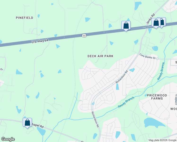 map of restaurants, bars, coffee shops, grocery stores, and more near Equinox Court in Wake County