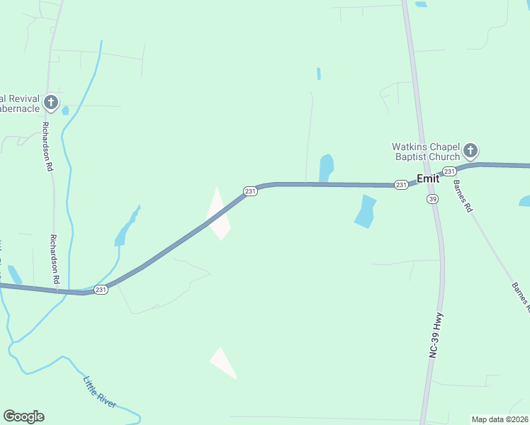 map of restaurants, bars, coffee shops, grocery stores, and more near 5356 North Carolina 231 in Middlesex