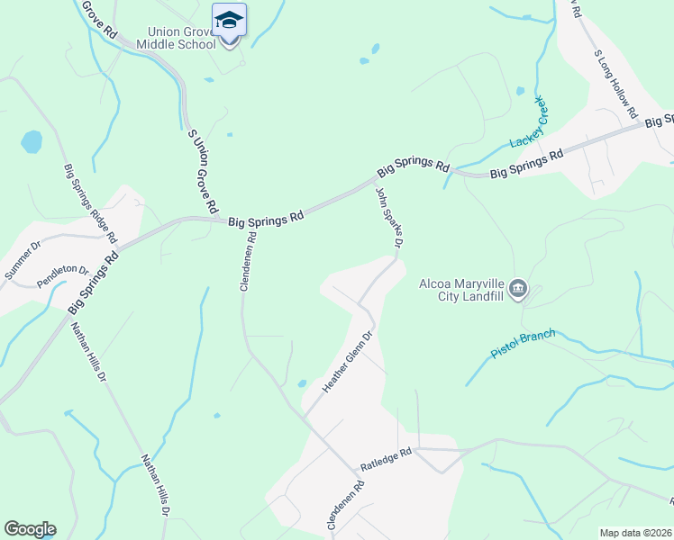 map of restaurants, bars, coffee shops, grocery stores, and more near 3105 Heather Glenn Dr in Maryville