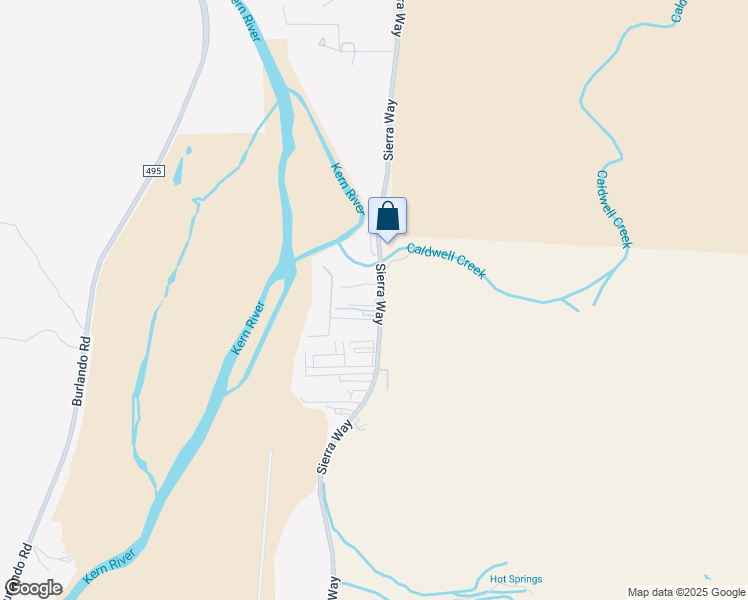 map of restaurants, bars, coffee shops, grocery stores, and more near 12036 Sierra Way in Kernville