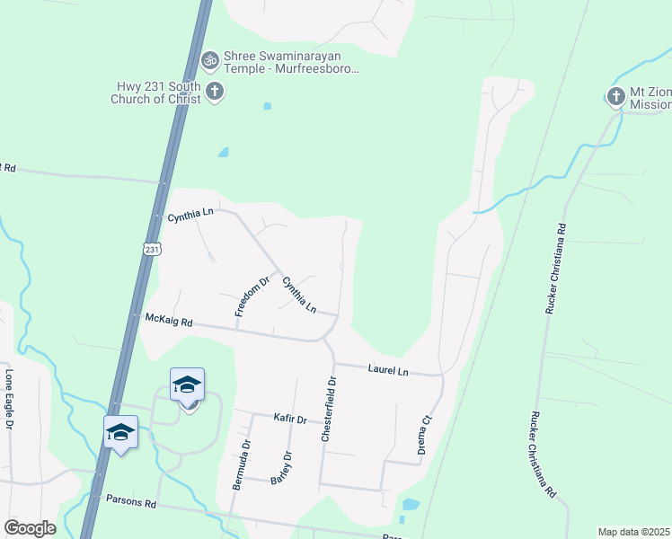 map of restaurants, bars, coffee shops, grocery stores, and more near 632 McKaig Road in Murfreesboro