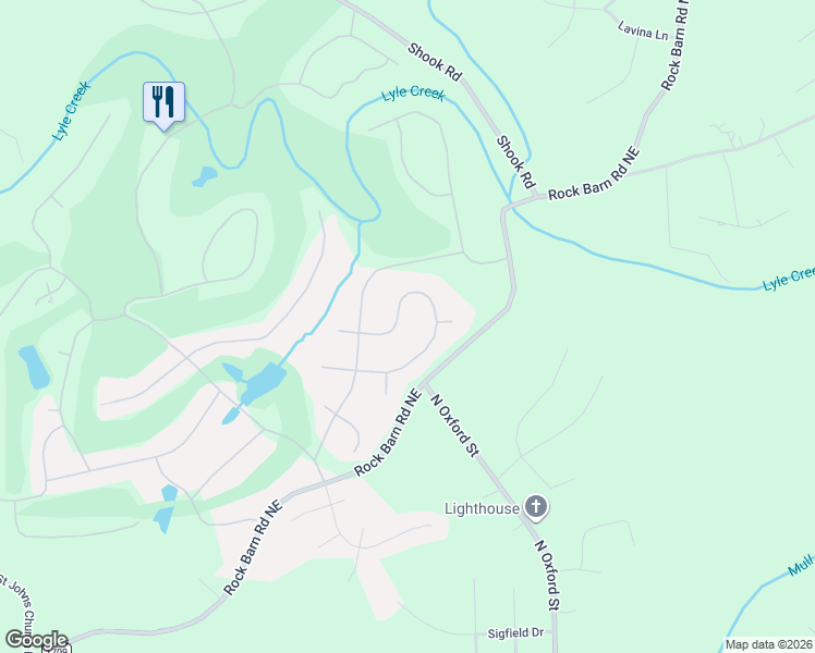 map of restaurants, bars, coffee shops, grocery stores, and more near 2882 Palmer Drive in Conover