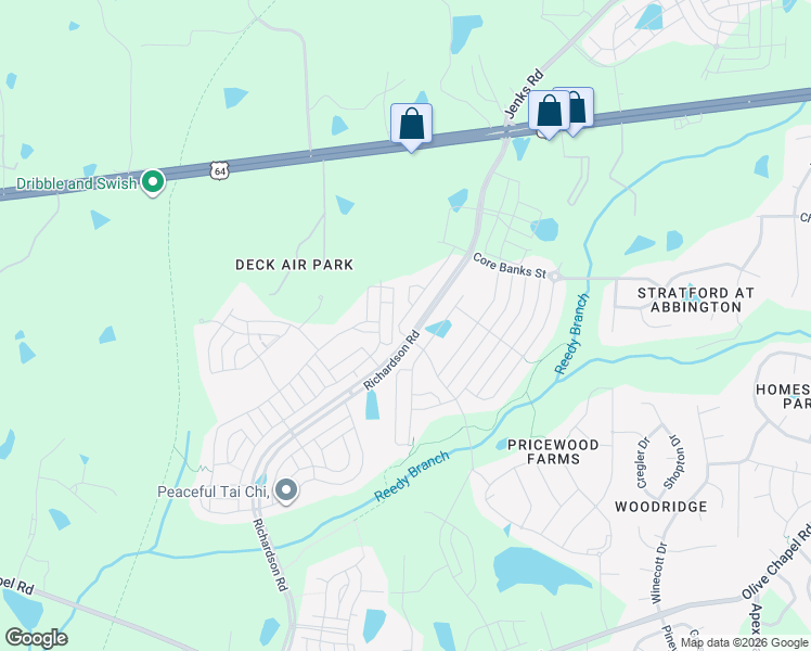 map of restaurants, bars, coffee shops, grocery stores, and more near 1177 Little Gem Lane in Apex