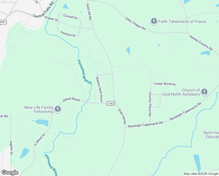 map of restaurants, bars, coffee shops, grocery stores, and more near 1646 Johnnys Way in Asheboro