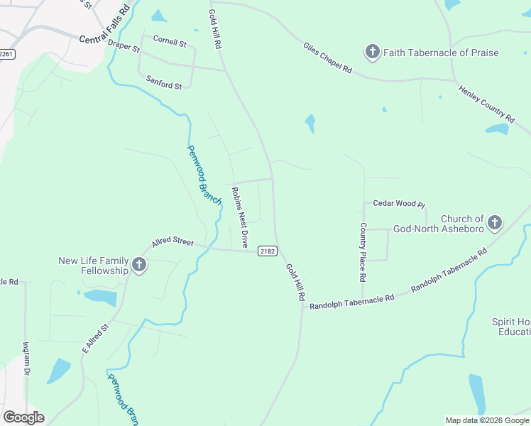 map of restaurants, bars, coffee shops, grocery stores, and more near 1646 Johnnys Way in Asheboro