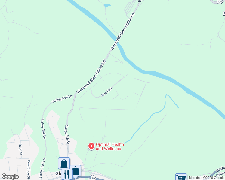 map of restaurants, bars, coffee shops, grocery stores, and more near 220 Doe Run in Morganton