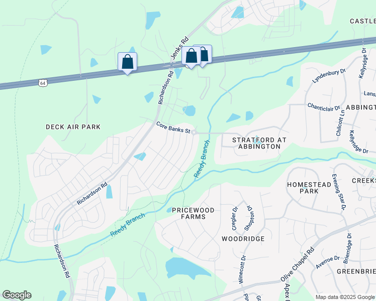 map of restaurants, bars, coffee shops, grocery stores, and more near 1136 Lowland Street in Apex