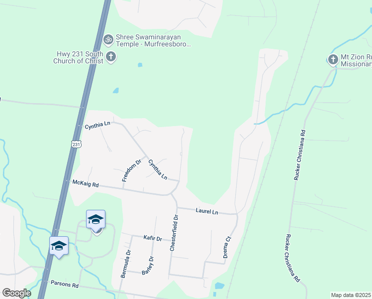 map of restaurants, bars, coffee shops, grocery stores, and more near 632 McKaig Road in Murfreesboro