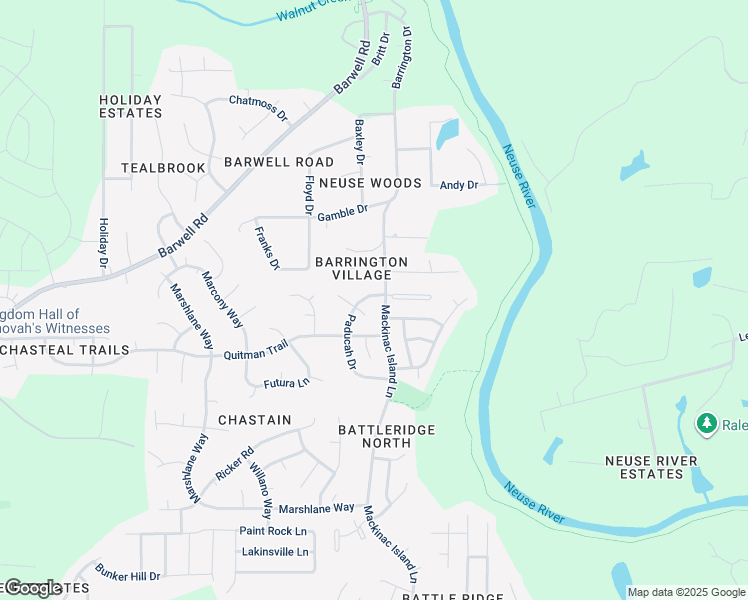 map of restaurants, bars, coffee shops, grocery stores, and more near 5921 Paducah Drive in Raleigh
