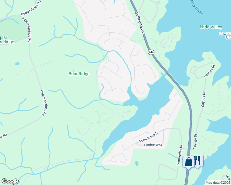 map of restaurants, bars, coffee shops, grocery stores, and more near 121 Seminole Lane in Loudon