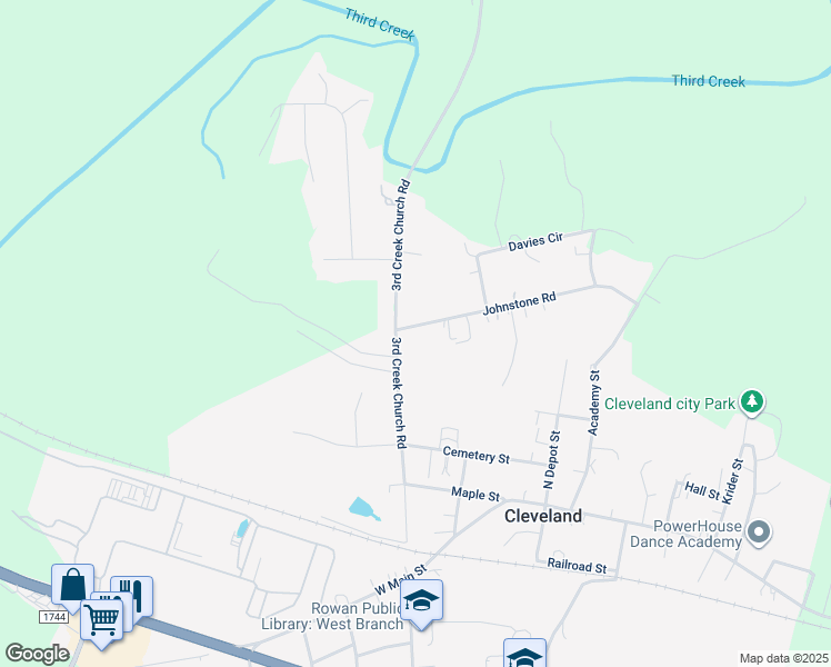 map of restaurants, bars, coffee shops, grocery stores, and more near 108 Johnstone Road in Cleveland