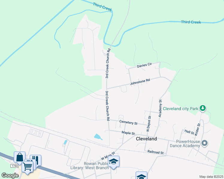 map of restaurants, bars, coffee shops, grocery stores, and more near 108 Johnstone Road in Cleveland