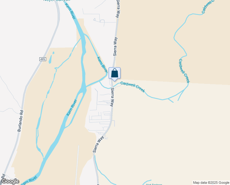 map of restaurants, bars, coffee shops, grocery stores, and more near 12036 Sierra Way in Kernville