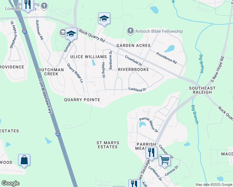 map of restaurants, bars, coffee shops, grocery stores, and more near 3211 Trassacks Dr in Raleigh