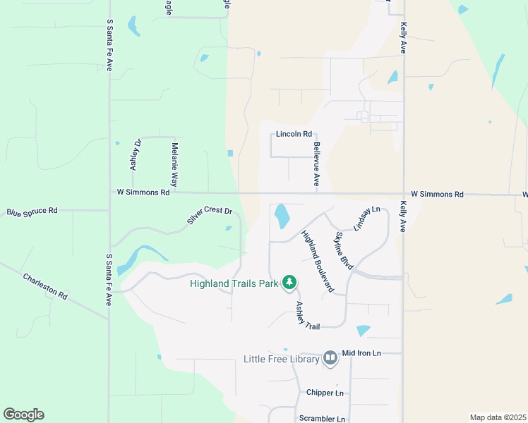 map of restaurants, bars, coffee shops, grocery stores, and more near 6904 Ashley Trail in Edmond