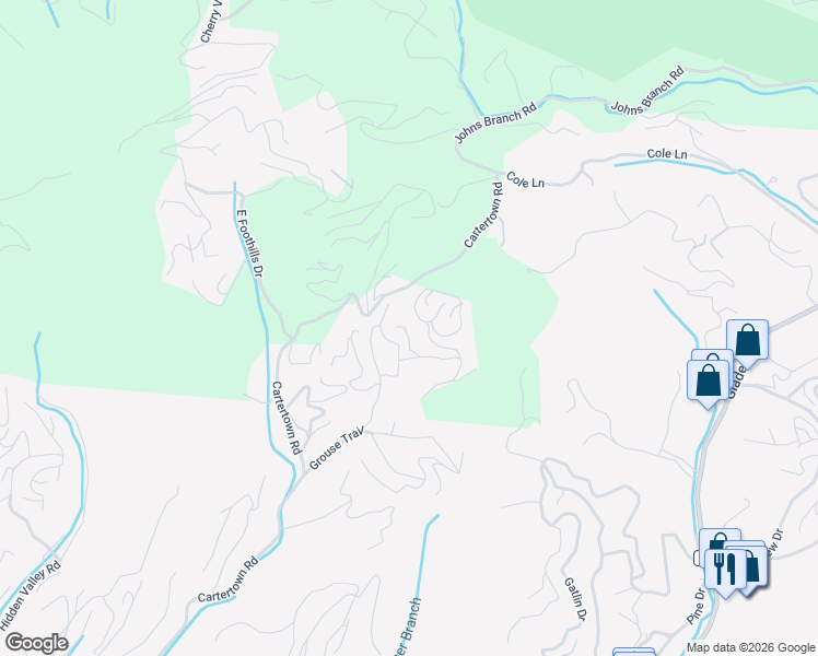 map of restaurants, bars, coffee shops, grocery stores, and more near 632 Cub Path Way in Gatlinburg