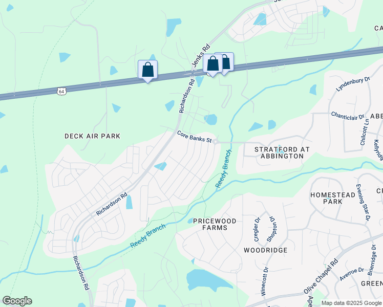 map of restaurants, bars, coffee shops, grocery stores, and more near 1145 Russet Lane in Apex