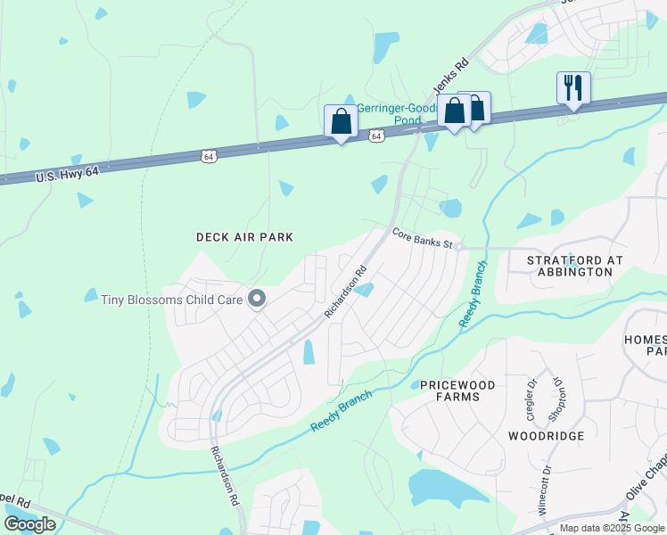 map of restaurants, bars, coffee shops, grocery stores, and more near 2842 Lanasa Lane in Apex