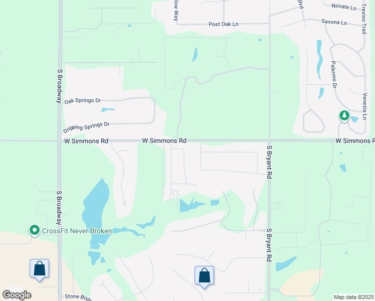 map of restaurants, bars, coffee shops, grocery stores, and more near 2901-3513 West Simmons Road in Edmond