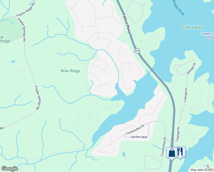 map of restaurants, bars, coffee shops, grocery stores, and more near 121 Seminole Lane in Loudon