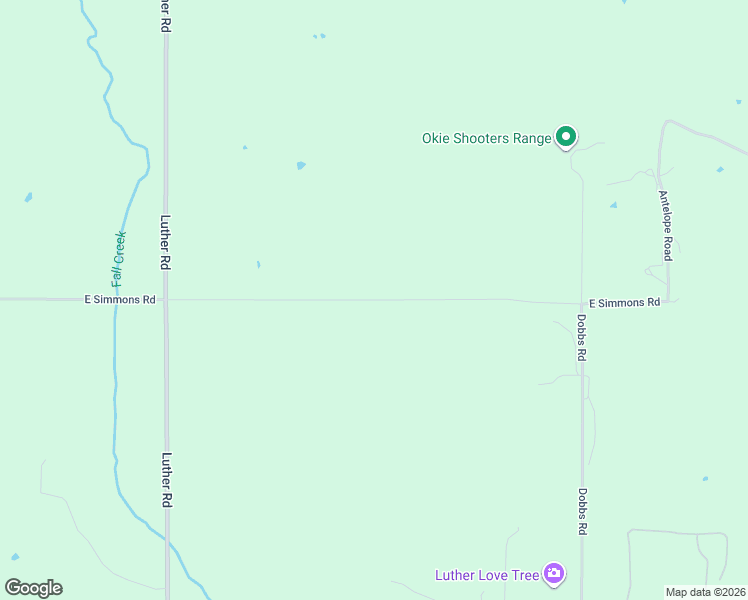 map of restaurants, bars, coffee shops, grocery stores, and more near 18850 East Simmons Road in Luther