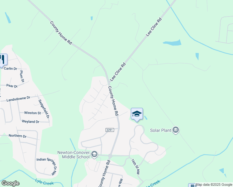 map of restaurants, bars, coffee shops, grocery stores, and more near 3778 County Home Road in Conover