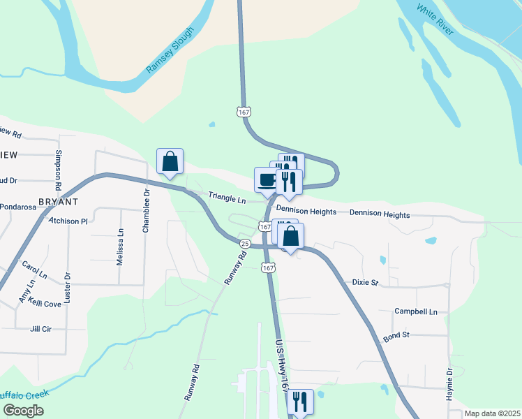 map of restaurants, bars, coffee shops, grocery stores, and more near 420 Batesville Boulevard in Batesville