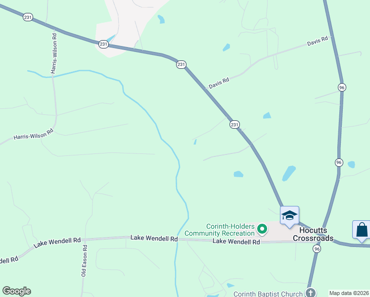 map of restaurants, bars, coffee shops, grocery stores, and more near 105 Grey Goose Lane in Wendell