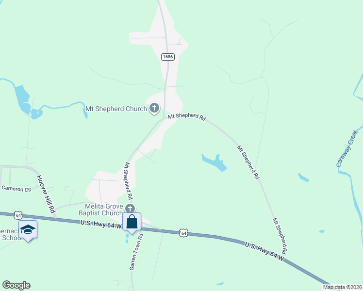 map of restaurants, bars, coffee shops, grocery stores, and more near 655 Mount Shepherd Road in Asheboro