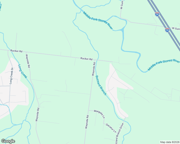 map of restaurants, bars, coffee shops, grocery stores, and more near 3260 Rucker Road in Christiana