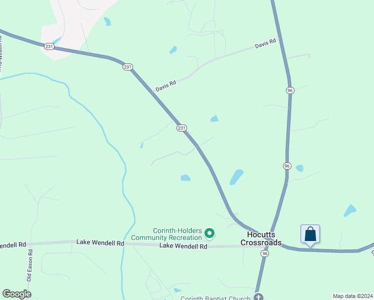 map of restaurants, bars, coffee shops, grocery stores, and more near 3484 North Carolina 231 in Wendell