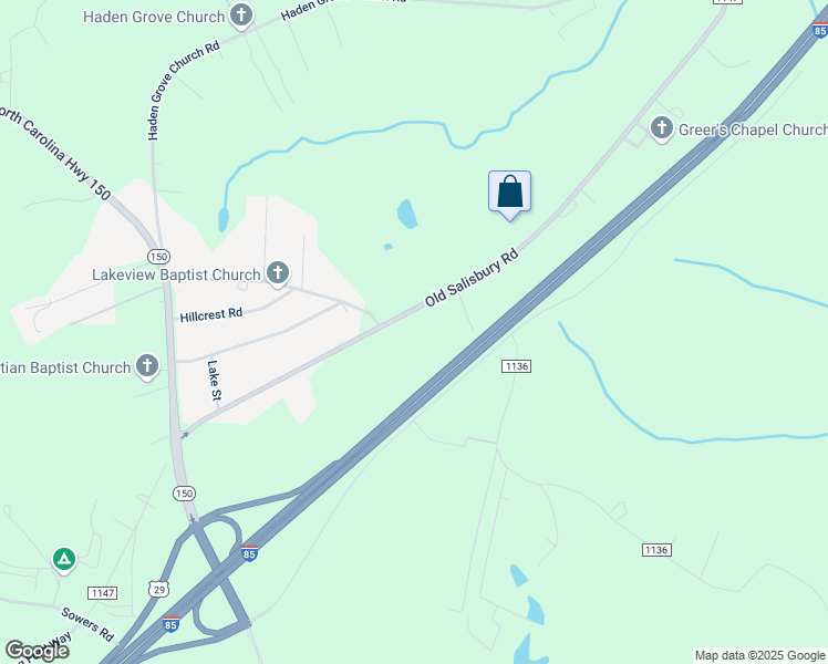 map of restaurants, bars, coffee shops, grocery stores, and more near 8823 Old Salisbury Road in Linwood
