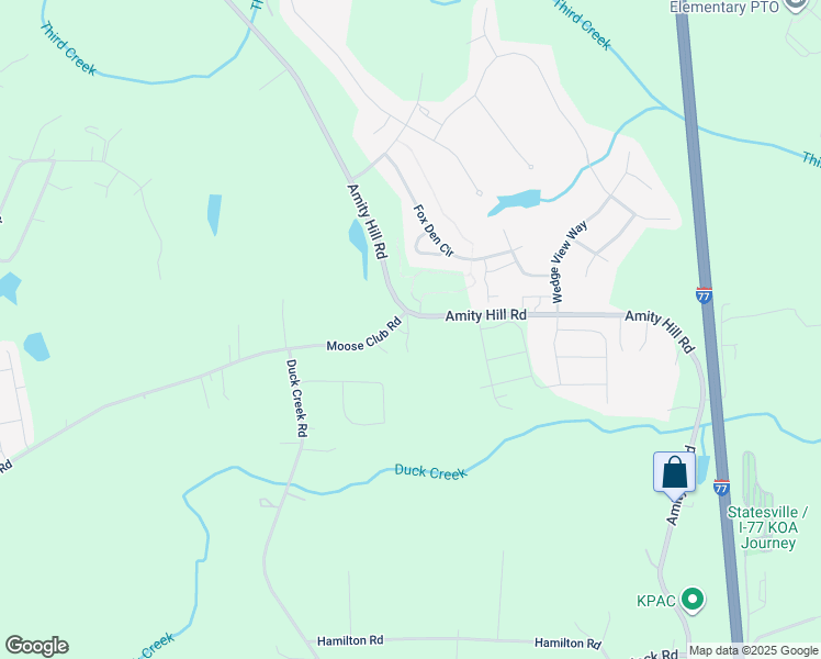 map of restaurants, bars, coffee shops, grocery stores, and more near 2492 Amity Hill Road in Statesville
