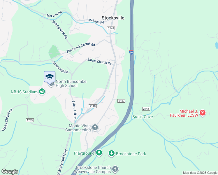 map of restaurants, bars, coffee shops, grocery stores, and more near 217 Old Mars Hill Highway in Weaverville