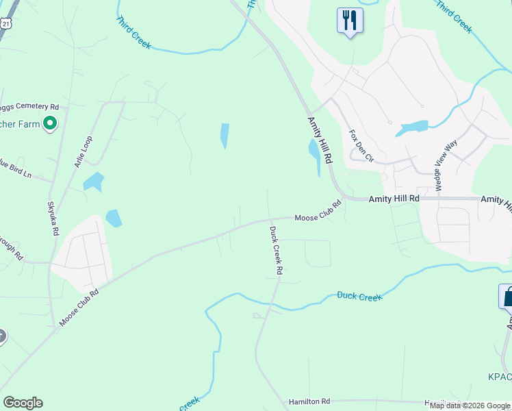 map of restaurants, bars, coffee shops, grocery stores, and more near 441 Moose Club Road in Statesville